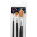 Cosmetic Brush Set Pack of 3 Styles Black Make Up Essential 2