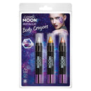 Cosmic Moon Metallic Body Crayons 3 Pack Clamshell 3. 5g Costume Make Up 4