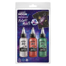 Cosmic Moon Metallic Fabric Paint 3 Pack Colours Clamshell 30ml Costume Make Up 5