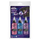 Cosmic Moon Metallic Fabric Paint 3 Pack Colours Clamshell 30ml Costume Make Up 6