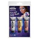 Cosmic Moon Metallic Face and Body Paint 3 Pack Clamshell 12ml Costume Make Up 4