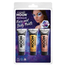 Cosmic Moon Metallic Face and Body Paint 3 Pack Clamshell 12ml Costume Make Up 1