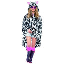 Cow Party Poncho Adult White Black Drawstring Bag 2