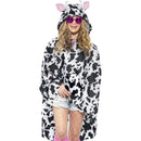 Cow Party Poncho Adult White Black Drawstring Bag 1