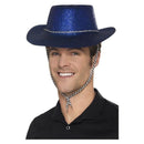 Cowboy Glitter Hat Adult Blue 2