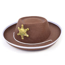 Cowboy Hat Brown Felt Childs Gold Badge 1