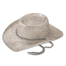 Cowboy Hat Glitter Silver Hats Unisex 1