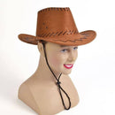 Cowboy Hat Leather Stitch Brown Child 2