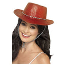 Cowboy Red Glitter Hat Adult 2