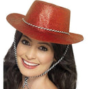 Cowboy Red Glitter Hat Adult 1