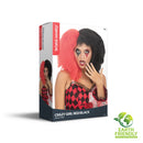Crazy Girl Red Black Wig Halloween Harlequin Hair 2