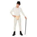 Cult Classic Clockwork Orange Costume Mens White Bodysuit Pants Braces and Hat 1