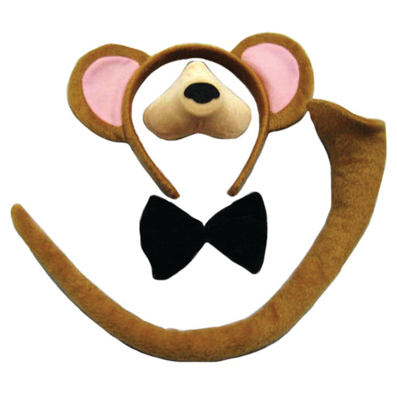Monkey Set Ears Nose Tail + Bow Tie Instant Disguises Unisex_1 DS147