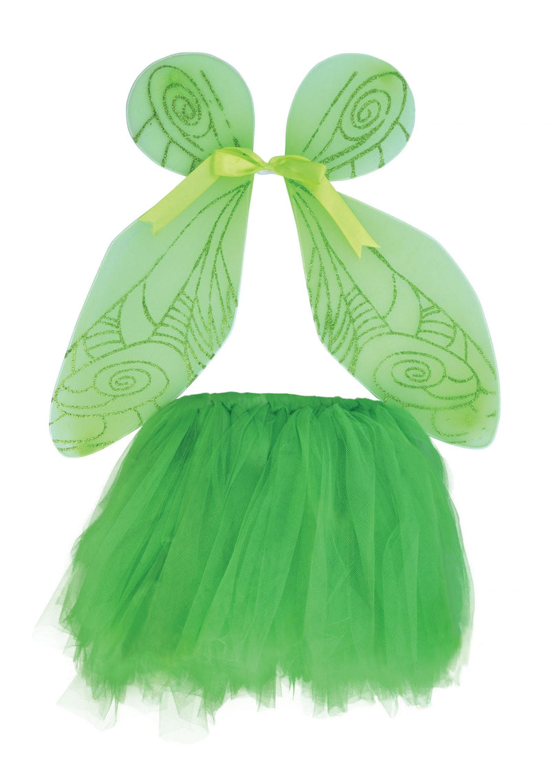 Girls Fairy Wings + Tutu Set Green Instant Disguises Female Halloween Costume_1 DS182