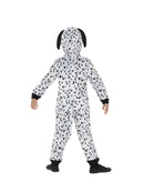 Dalmatian Costume Kids Black White Hooded Jumpsuit Tail 3