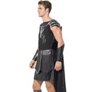 Dark Gladiator Costume Adult Black Tunic Cape Armcuffs 3