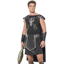 Dark Gladiator Costume Adult Black Tunic Cape Armcuffs 4