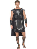 Dark Gladiator Costume Adult Black Tunic Cape Armcuffs 1