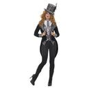 Dark Miss Hatter Costume Adult Black Deluxe Jacket Waistcoat Hat Bowtie 2