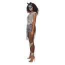 Dark Spirit Warrior Adult Costume Grey Sleeveless Top Brown Trousers and Mask 3