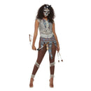 Dark Spirit Warrior Adult Costume Grey Sleeveless Top Brown Trousers and Mask 1