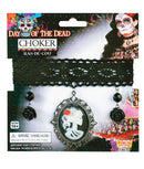 Day Of The Dead Choker Black Costume Accessories Female 1