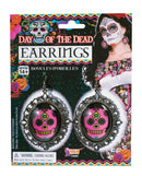 Day Of The Dead Earrings Silver Pink Costume Accessories Female 1