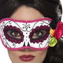 Day Of The Dead Eyemask Adult White Pink 1