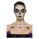 Day Of The Dead Face Tattoo Transfers Kit Aqua Adult Multi 2