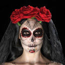 Day Of The Dead Face Tattoo Transfers Kit Aqua Adult Red Black 1