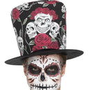 Day Of The Dead Skull and Rose Top Hat Adult 1