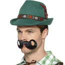Deluxe Alpine Trenker Hat for Oktoberfest Adult Green Feather Elastic Inner Rim 1