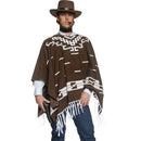 Deluxe Authentic Western Wandering Gunman Costume Adult Brown Poncho 2