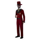 Deluxe Day Of The Dead Sacred Heart Groom Costume Burgundy 1