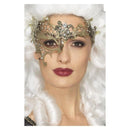 Deluxe Metal Filigree Half Eyemask Adult Gold Masquerade Accessory 2