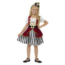 Pirate Girl Costume Kids Red Black and White Dress and Hat 1