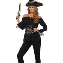 Deluxe Pirate Shirt Ladies Adult Black 1
