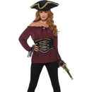 Deluxe Pirate Shirt Ladies Adult Red 1