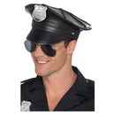 Deluxe Police Hat Adult Black Faux Leather 2