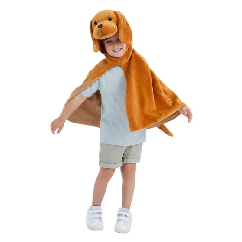 Deluxe Puppy Plush Cape Kids Child Brown_1