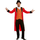 Ringmaster Costume Adult Red Jacket Mock Shirt Trousers Deluxe Circus Outfit 1