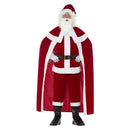 Deluxe Santa Claus Costume Red Trousers Jacket Cape Hat Boot Covers Beard Belt Gloves 1