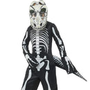 Deluxe T Rex Skeleton Costume Kids Black Bodysuit 1