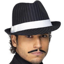 Deluxe Trilby Hat Adult Black and White Pinstripe White Band Gangster Costume Accessory 2