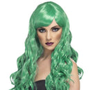 Desire Wig Green Long Curly With Fringe Adult Costume Hair 2