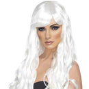 Desire Wig Adult White Long Curly with Fringe Costume Accessory 1