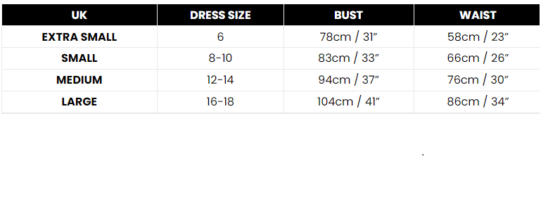Size Chart Devil Adult Plus Costume