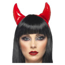Red PVC Devil Horns on Headband Halloween Costume Accessory 1