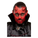 Devil Make-Up Kit Aqua Red Black Facepaints Horns Sponge Applicator 1