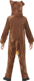 Dog Costume Kids Brown Hooded Jumpsuit 4